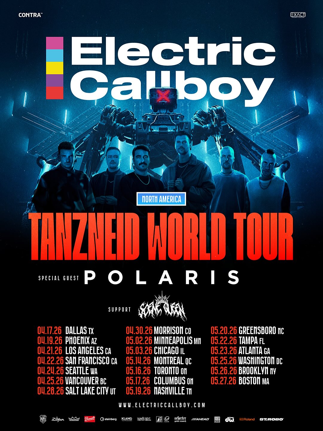 Electric Callboy Tanzneid World Tour Poster 2026